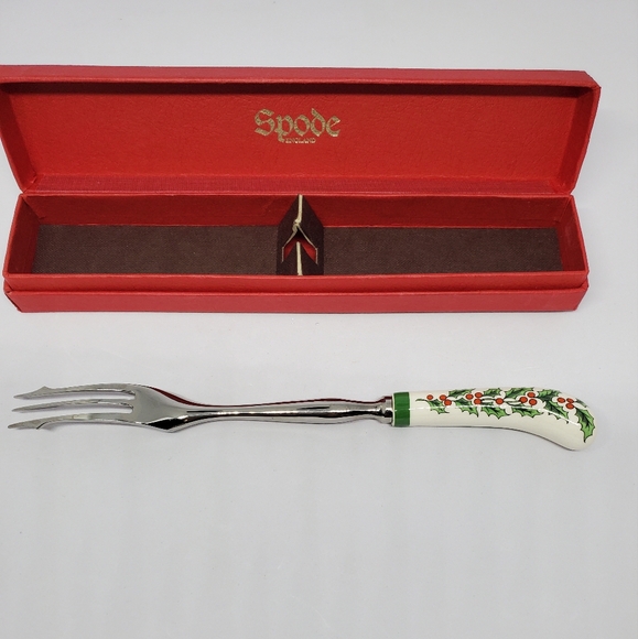 Spode CHRISTMAS TREE Pickle Fork Made In England Box Stainless Steel 7.5 Vtg. - Picture 8 of 15